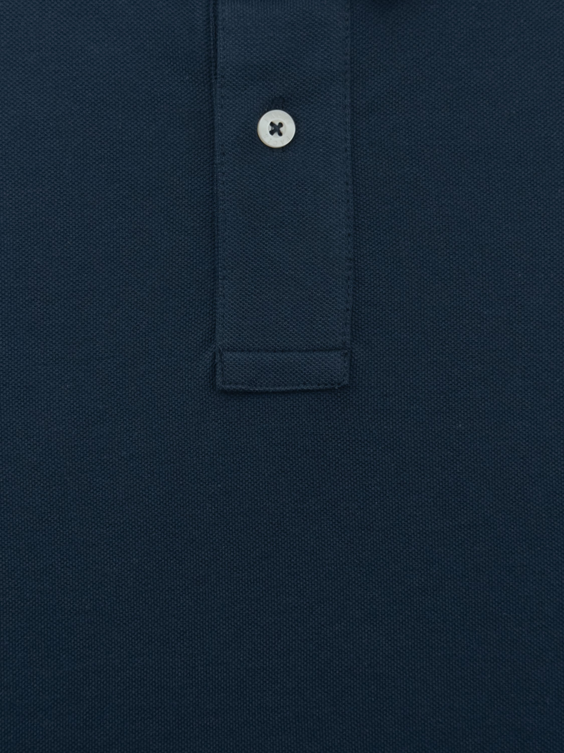Polo in cotone Piquet - color Blu Navy blazer in tinta unita image 2