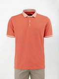 Polo in cotone Piquet con inserto su collo e maniche - color Arancio ruggine image 0