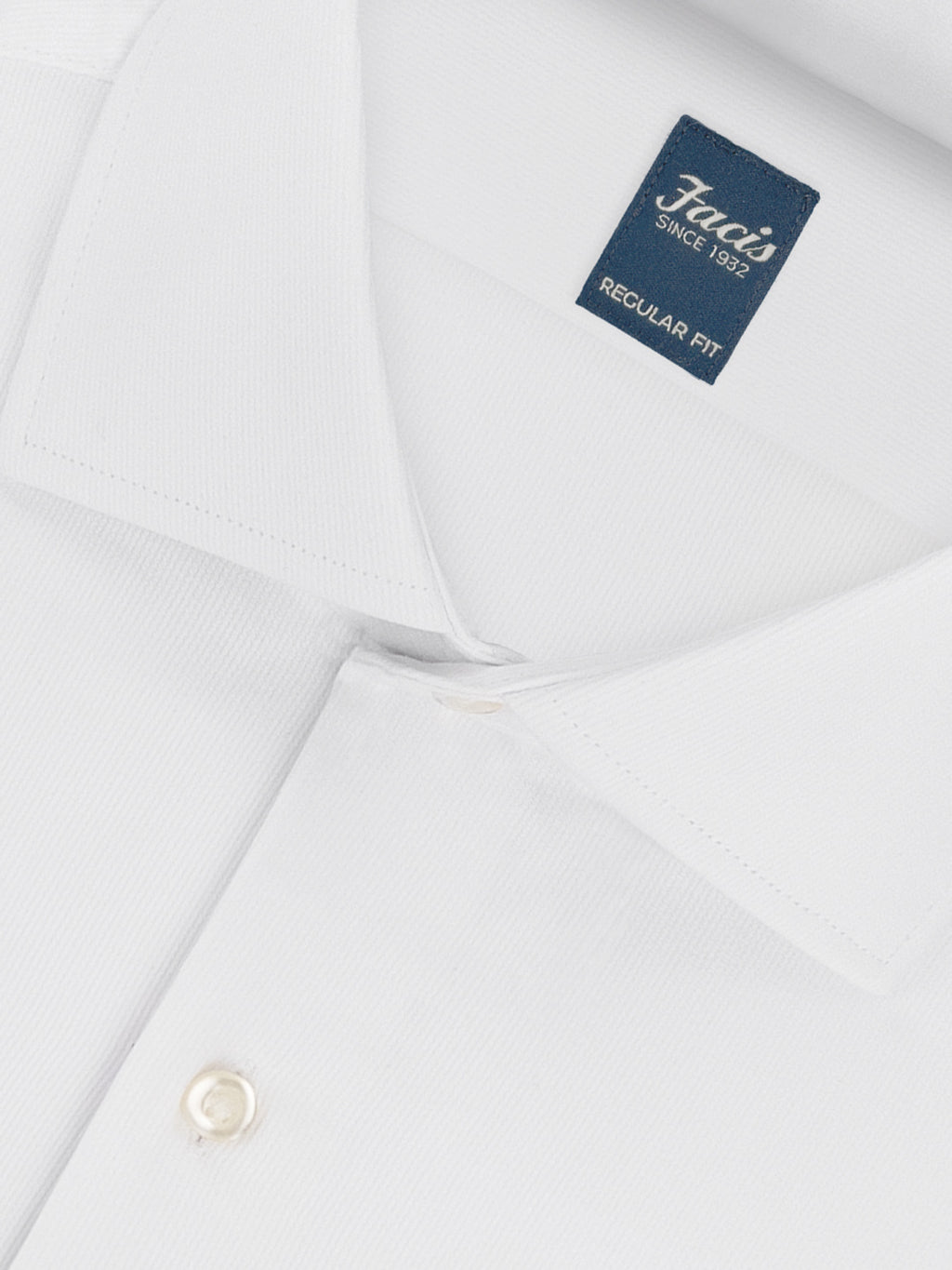 Camicia in Piquet Rigato con Collo Francese - Color Bianco - Regular Fit image 1