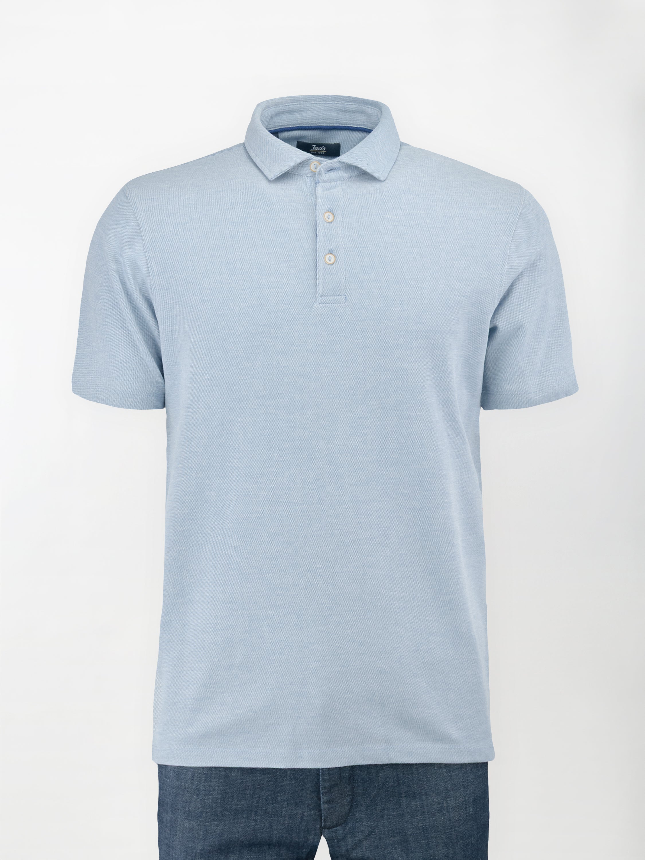 Polo in cotone Oxford - color Azzurro chiaro melange image 0