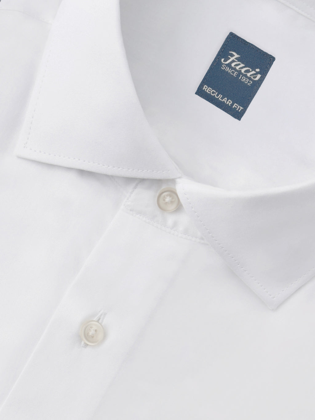 Camicia in Cotone unito con Collo Francese - Color Bianco - Regular Fit image 1