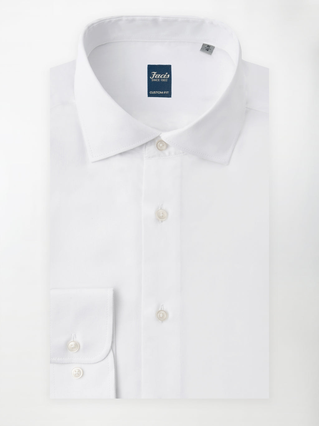 Camicia Collo Francese Color Bianco - Custom Fit - Cotone Popeline image 0