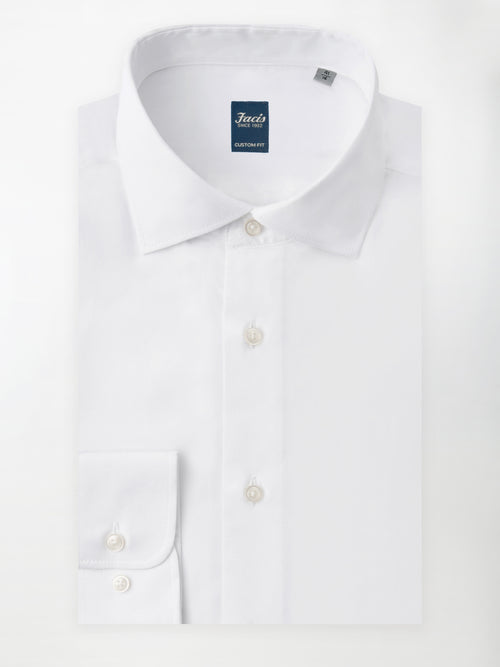 Camicia Collo Francese Color Bianco - Custom Fit - Cotone Popeline image 0