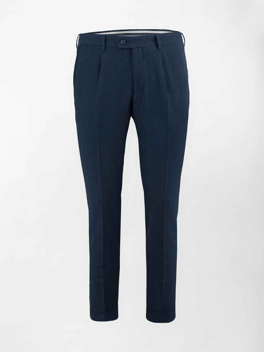 Pantalone sportivo in Lino-Cotone lavato - color Blu - Slim fit image 0
