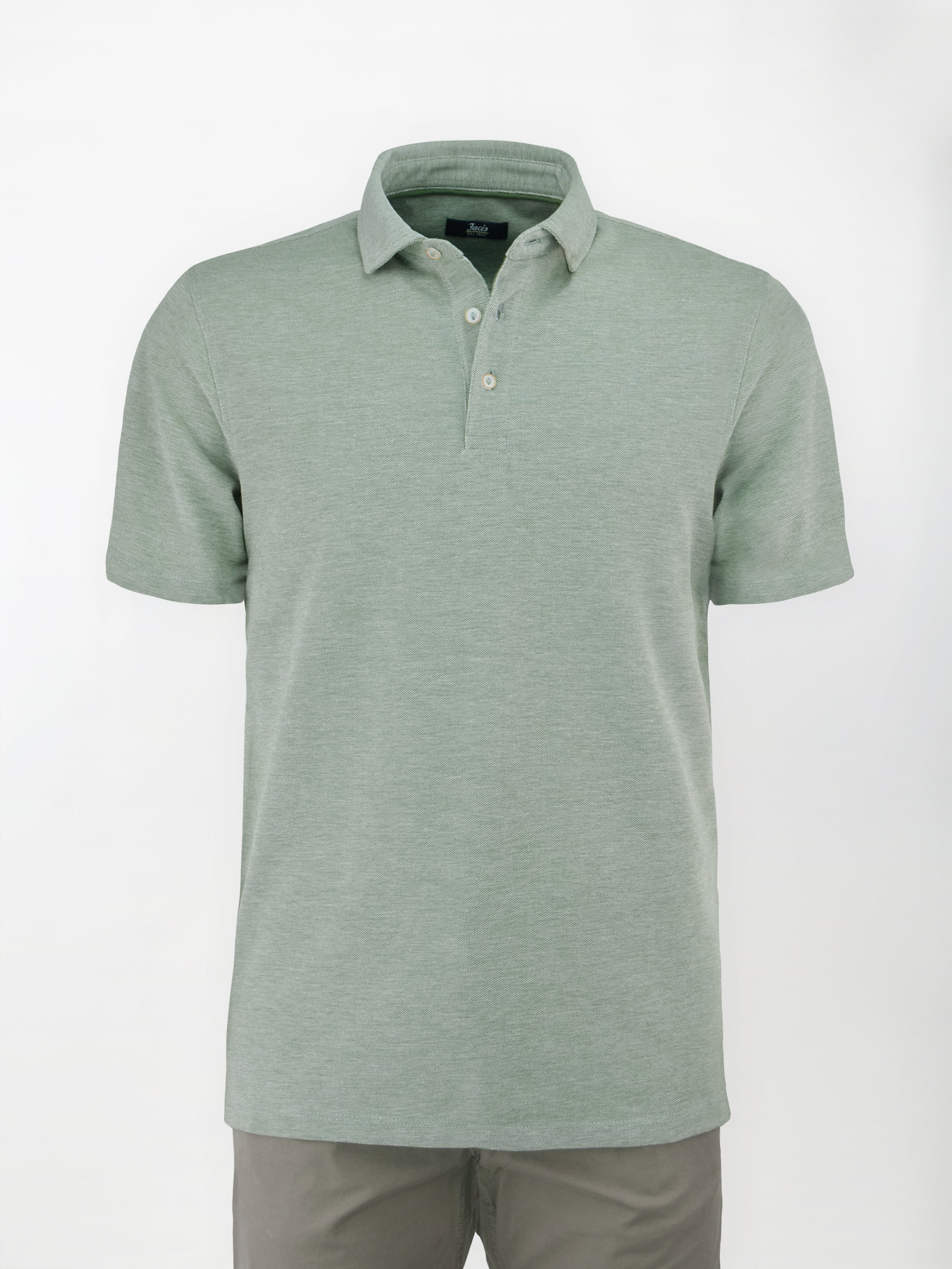 Polo in cotone Oxford - color Verde melange image 0