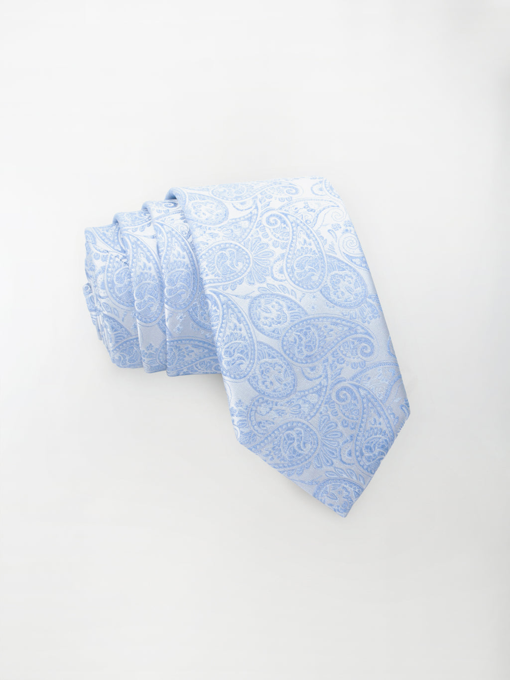 Cravatta trama Damascato Cashmere - color Azzurro e perla image 0
