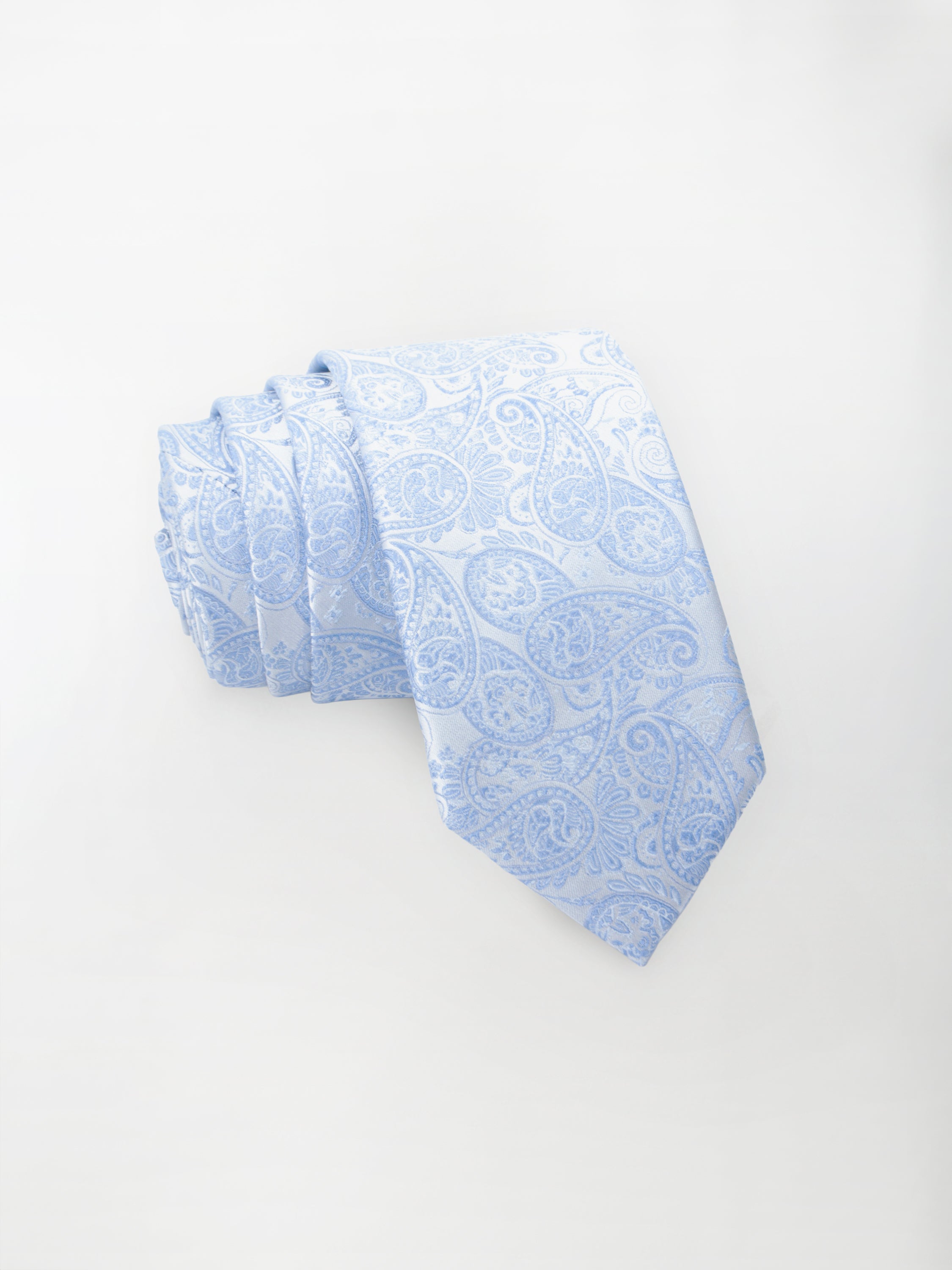 Cravatta trama Damascato Cashmere - color Azzurro e perla image 0