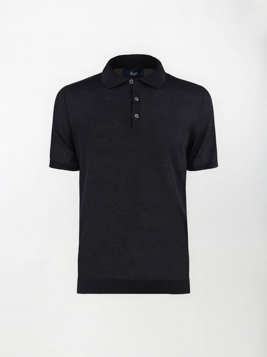 Polo leggera in maglia di cotone finezza 14 - color Nero - Slim fit image 0