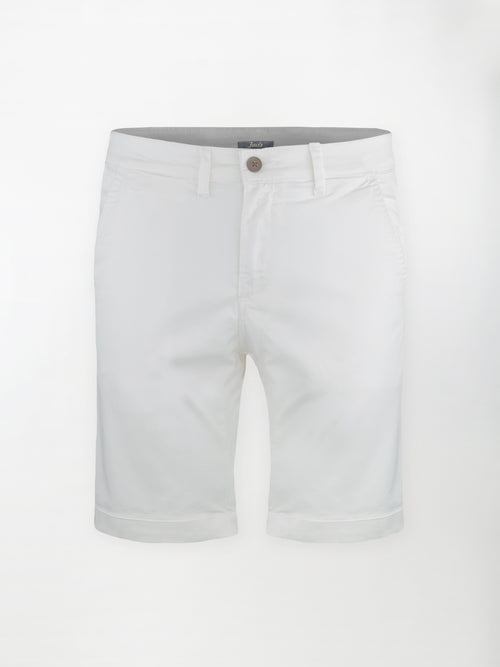 Bermuda classico in cotone elasticizzato - color Bianco image 0