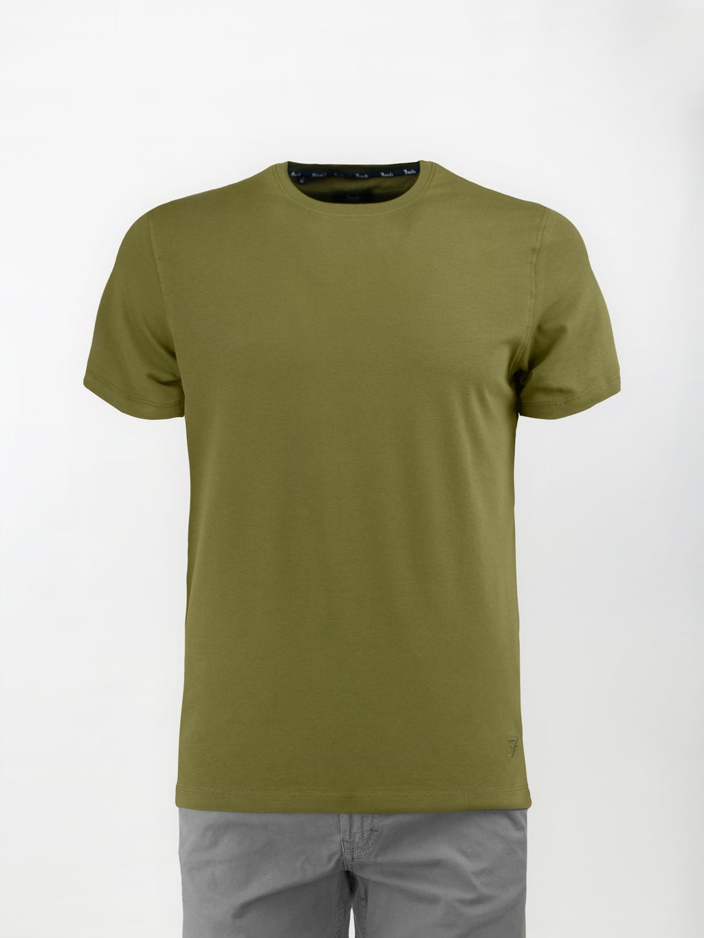 T-Shirt in cotone elasticizzato - Color Verde Oliva - Slim fit image 0