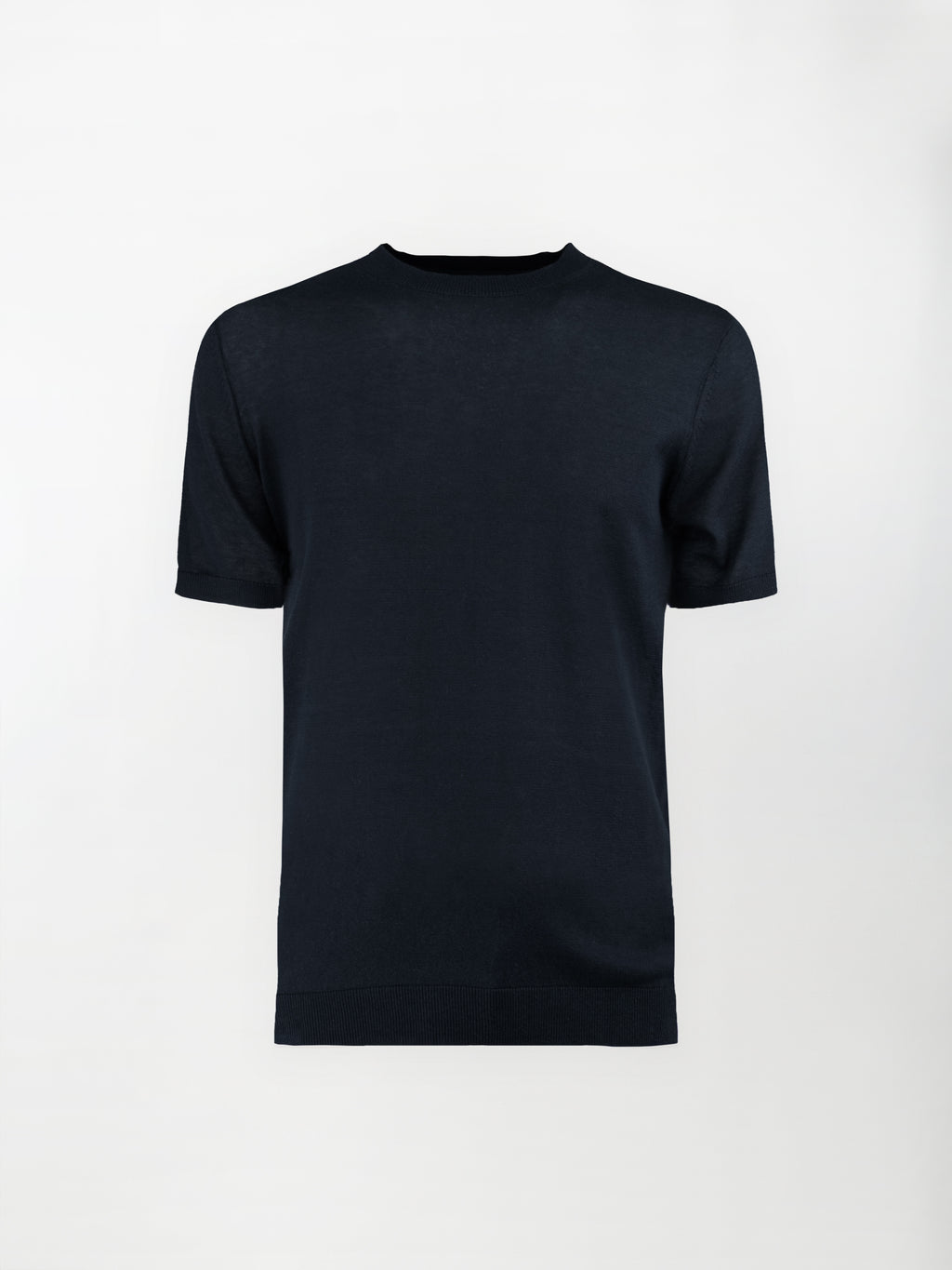 T-Shirt leggera in maglia di cotone finezza 14 - color Blu navy - Slim fit image 0