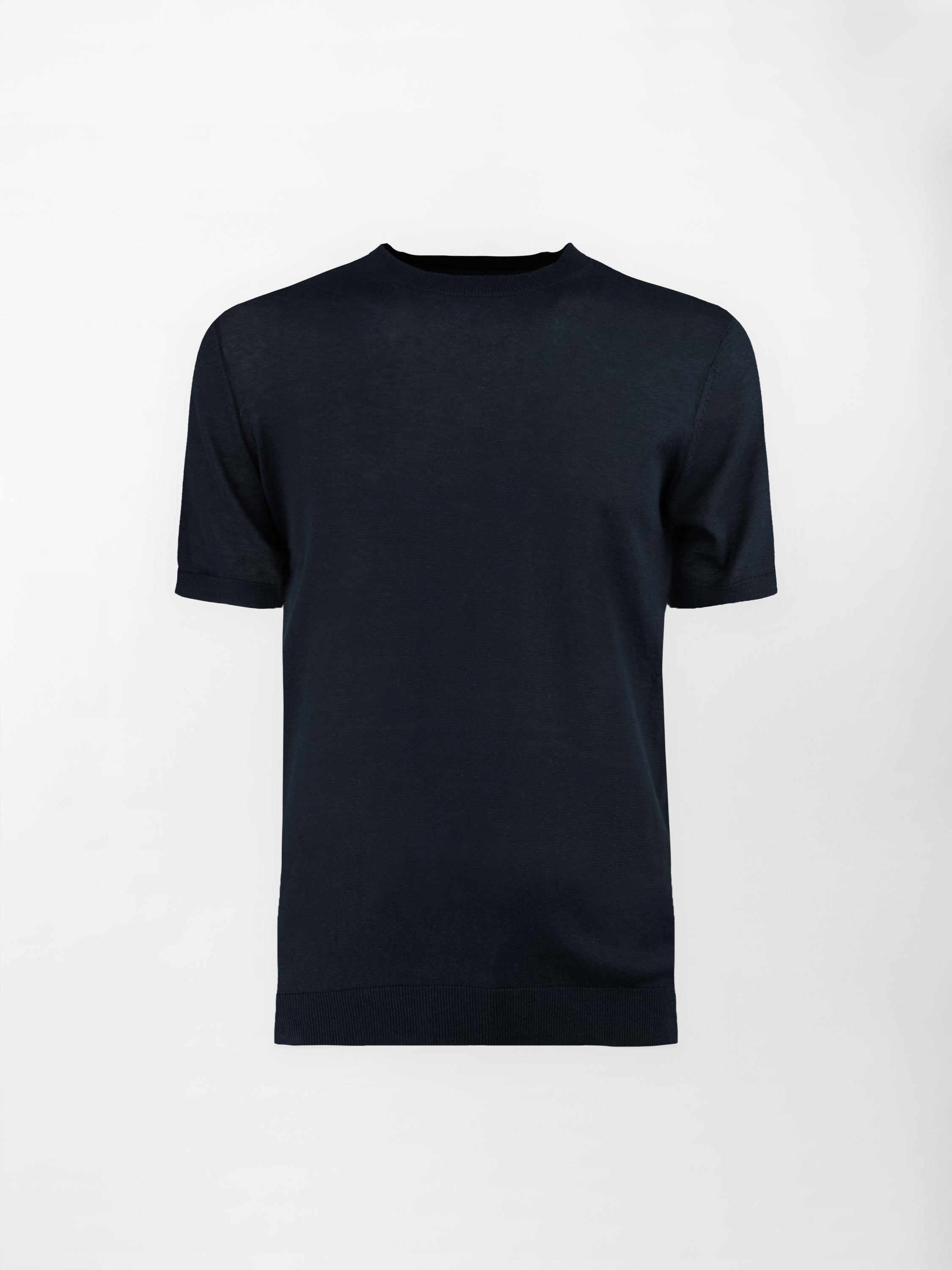 T-Shirt leggera in maglia di cotone finezza 14 - color Blu navy - Slim fit image 0