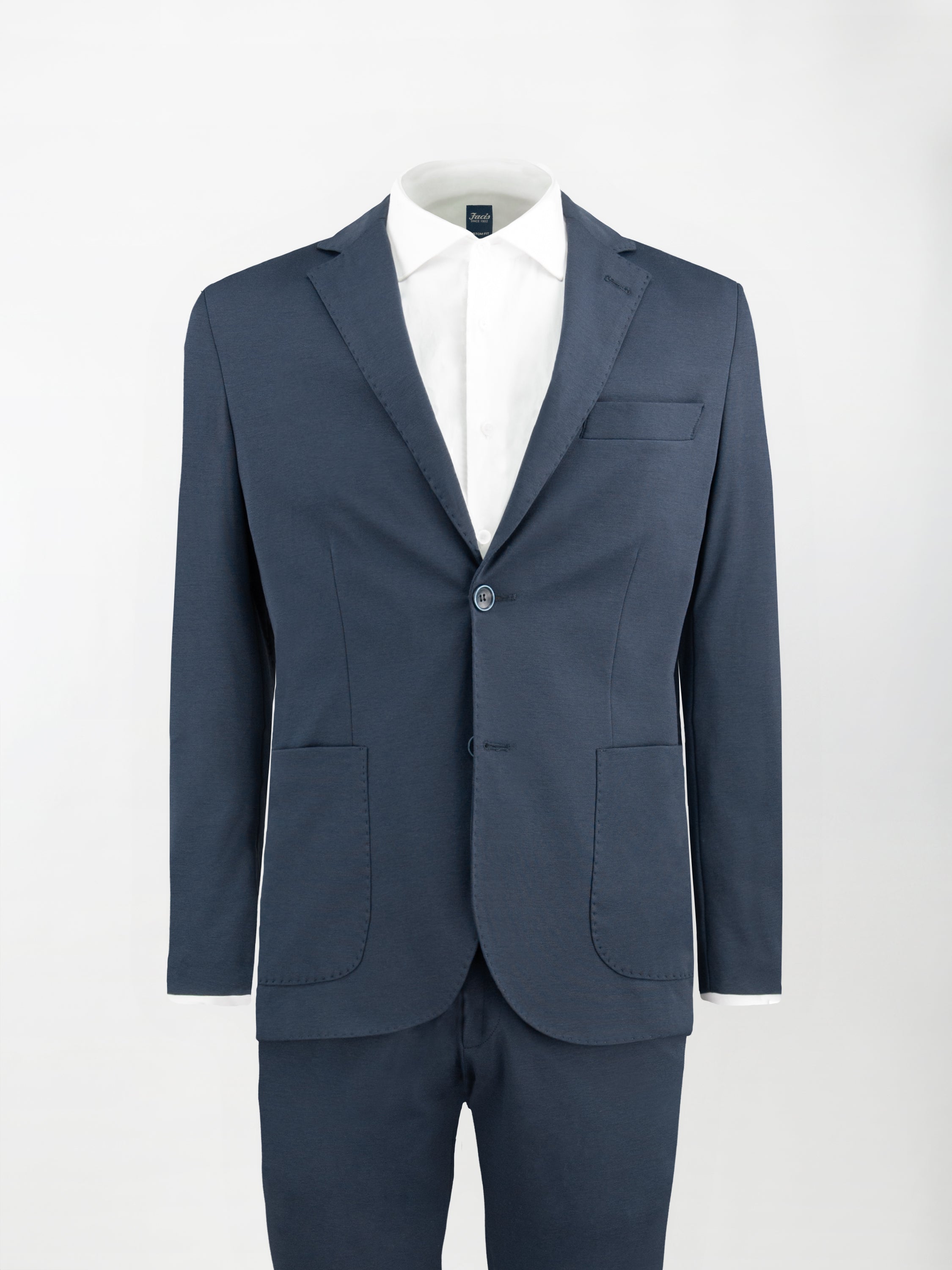 Giacca sportiva sfoderata in Punto Milano - Color Blu oceano - Slim fit image 0