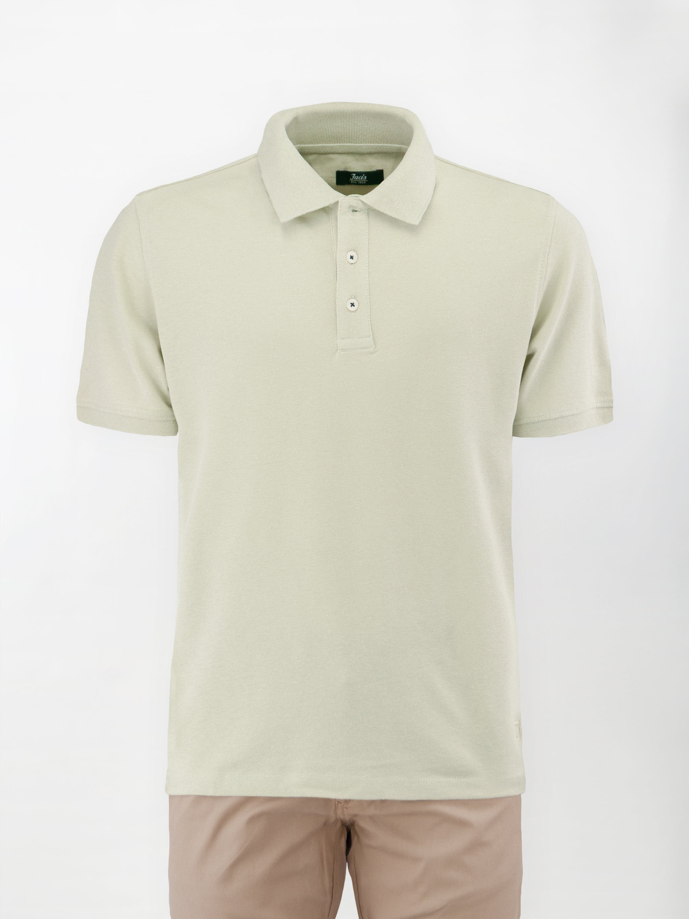 Polo leggera in cotone e lino - color Salvia chiaro image 0