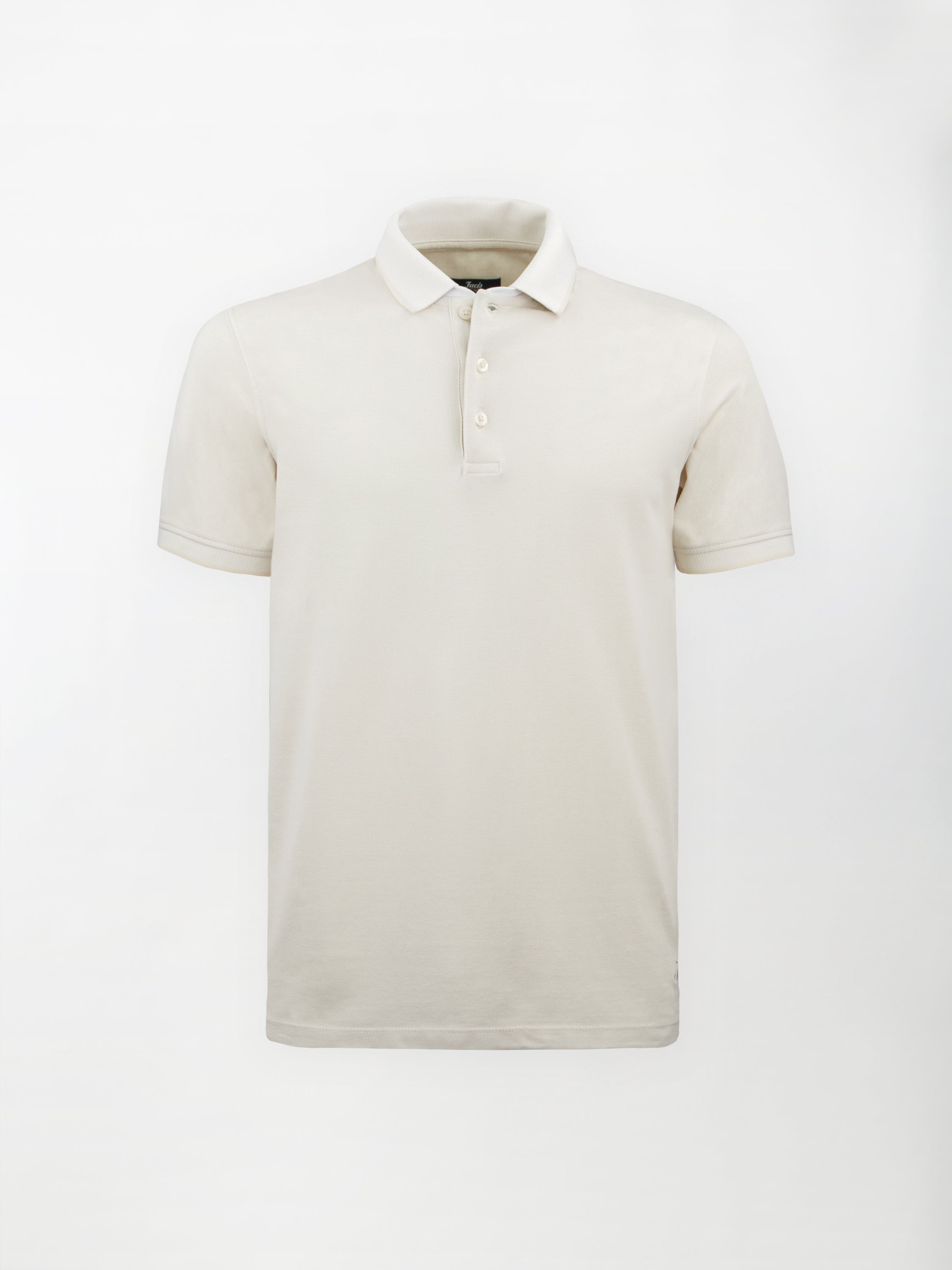 Polo in cotone piquet con inserto su collo e maniche - color Beige image 0