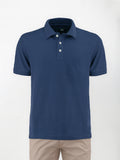 Polo leggera in cotone e lino - color Blu medievale image 0