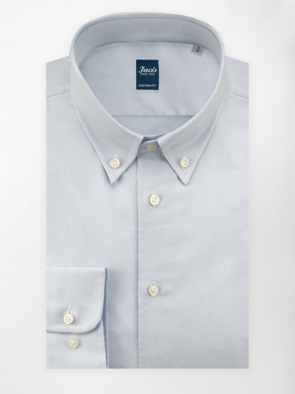 Camicia Collo Button Down Pin Point color Azzurro - Custom Fit - Cotone image 0