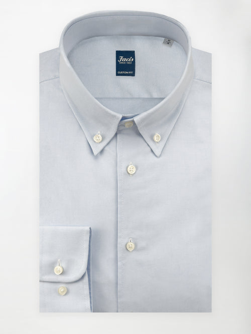 Camicia Collo Button Down Pin Point color Azzurro - Custom Fit - Cotone image 0
