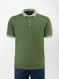 Polo in cotone Piquet con inserto su collo e maniche - color Verde image 0