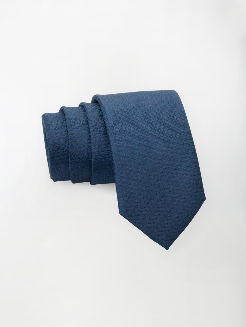 Cravatta unita con trama Struttura - color Blu scuro image 0