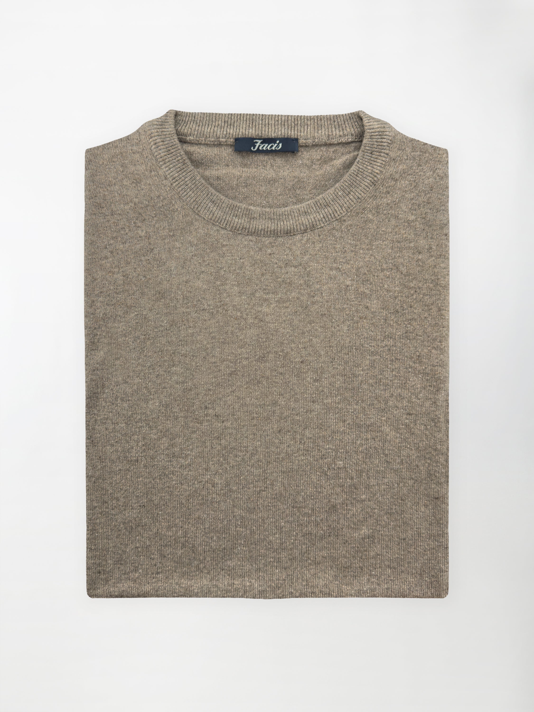 Maglia Girocollo in misto cashmere - Color Castoro