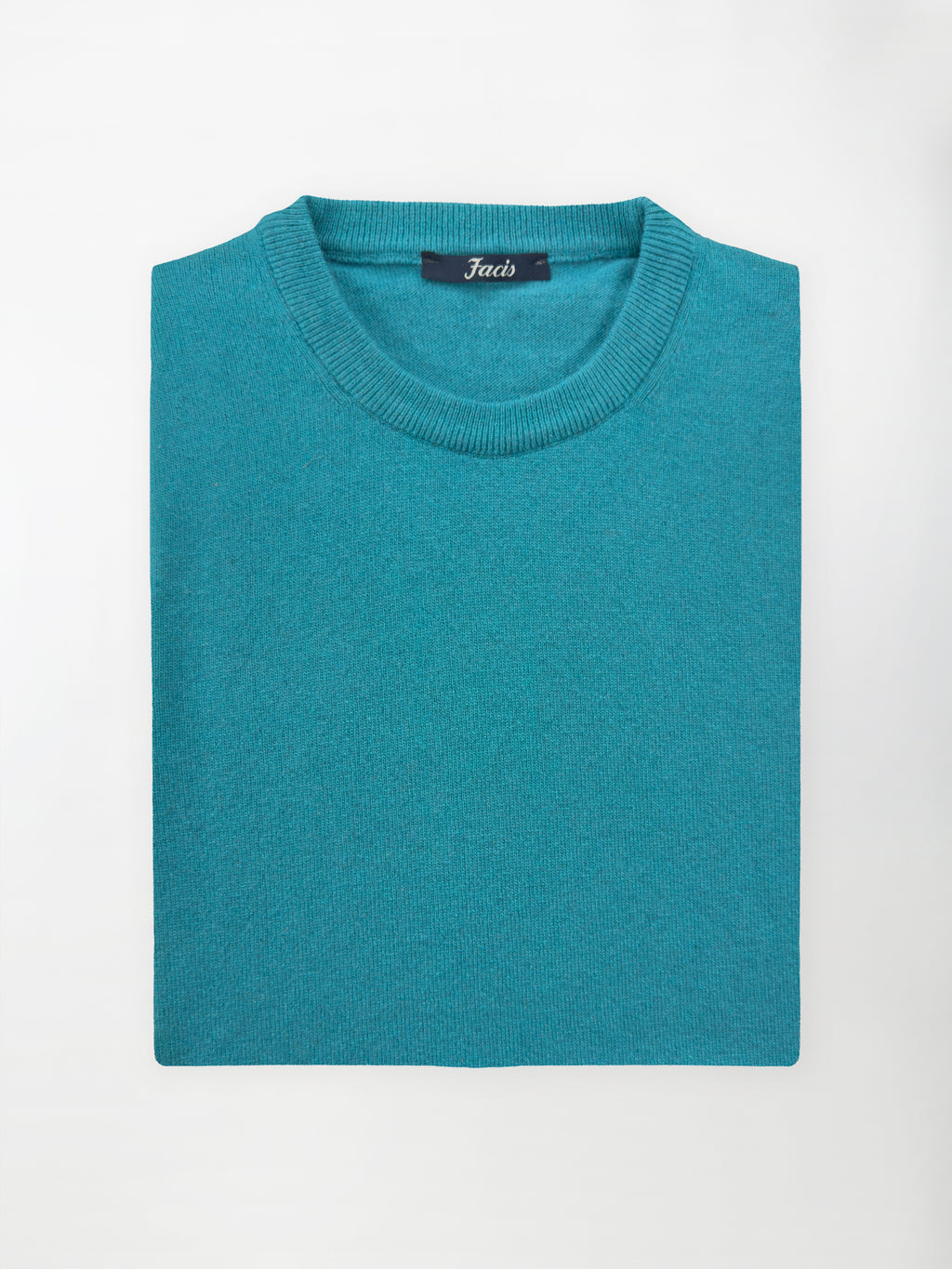 Maglia Girocollo in misto cashmere - Color Ottanio