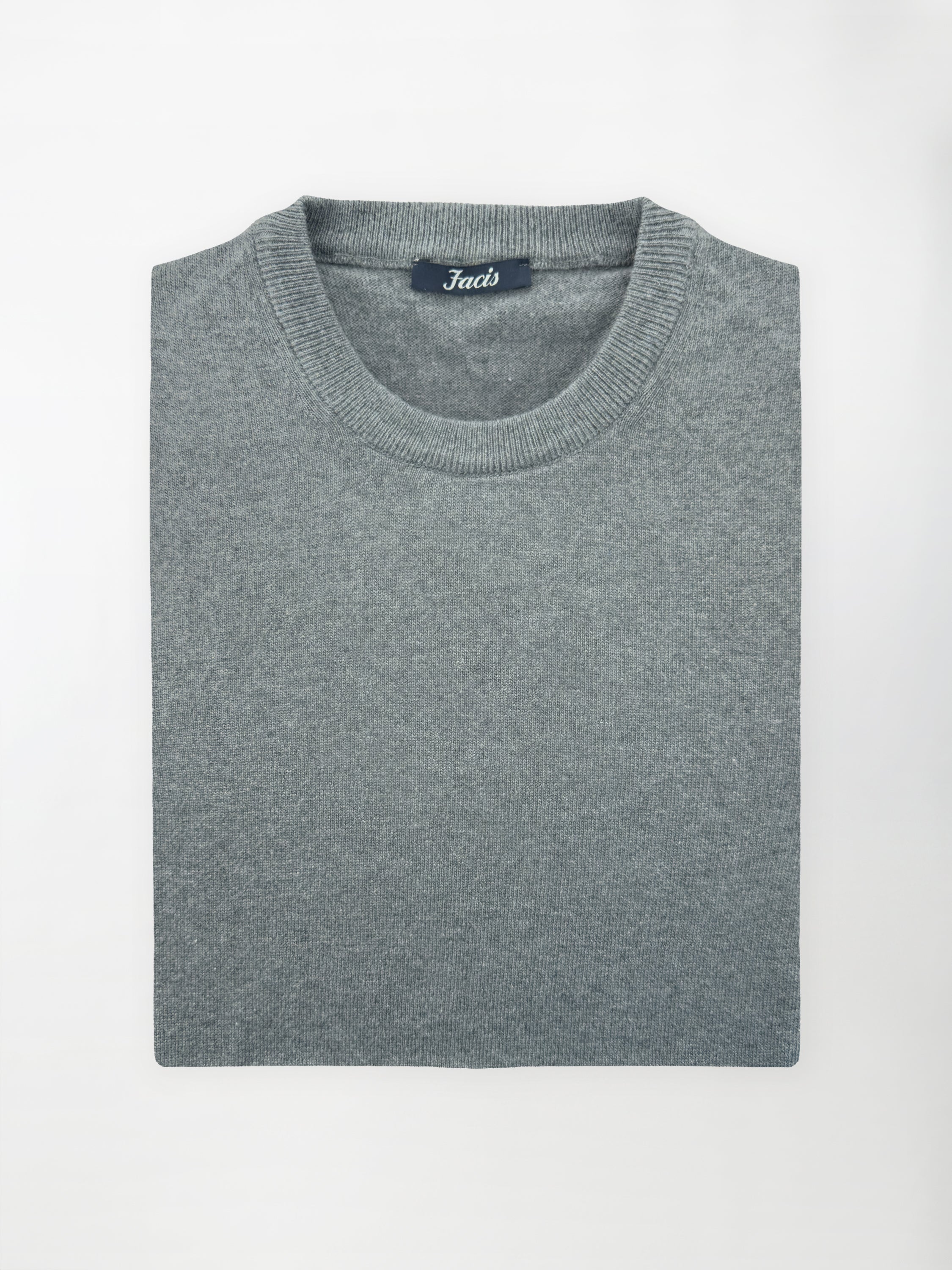 Maglia Girocollo in misto cashmere - Color Piombo