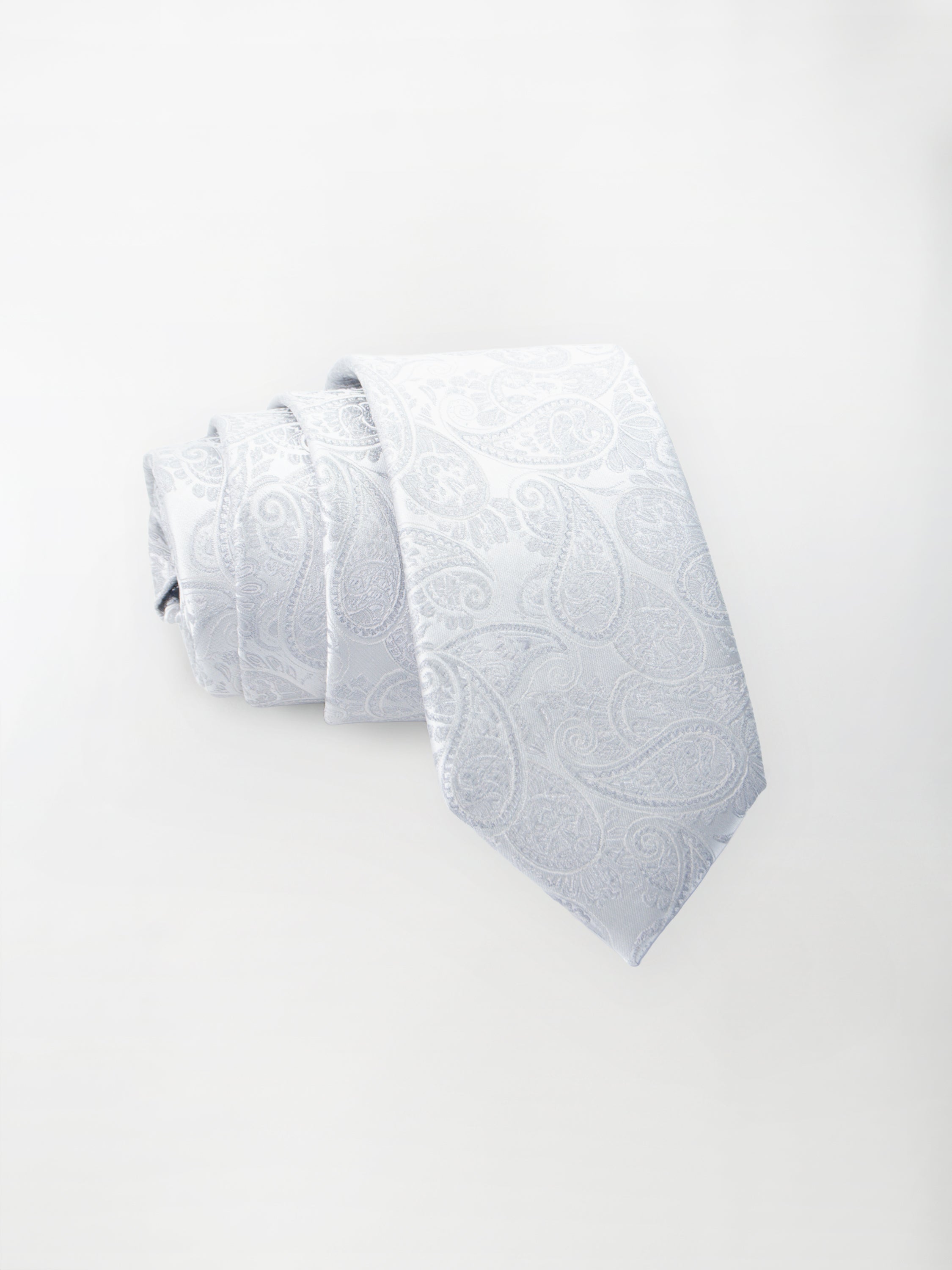 Cravatta trama Damascato Cashmere - color Grigio perla image 0