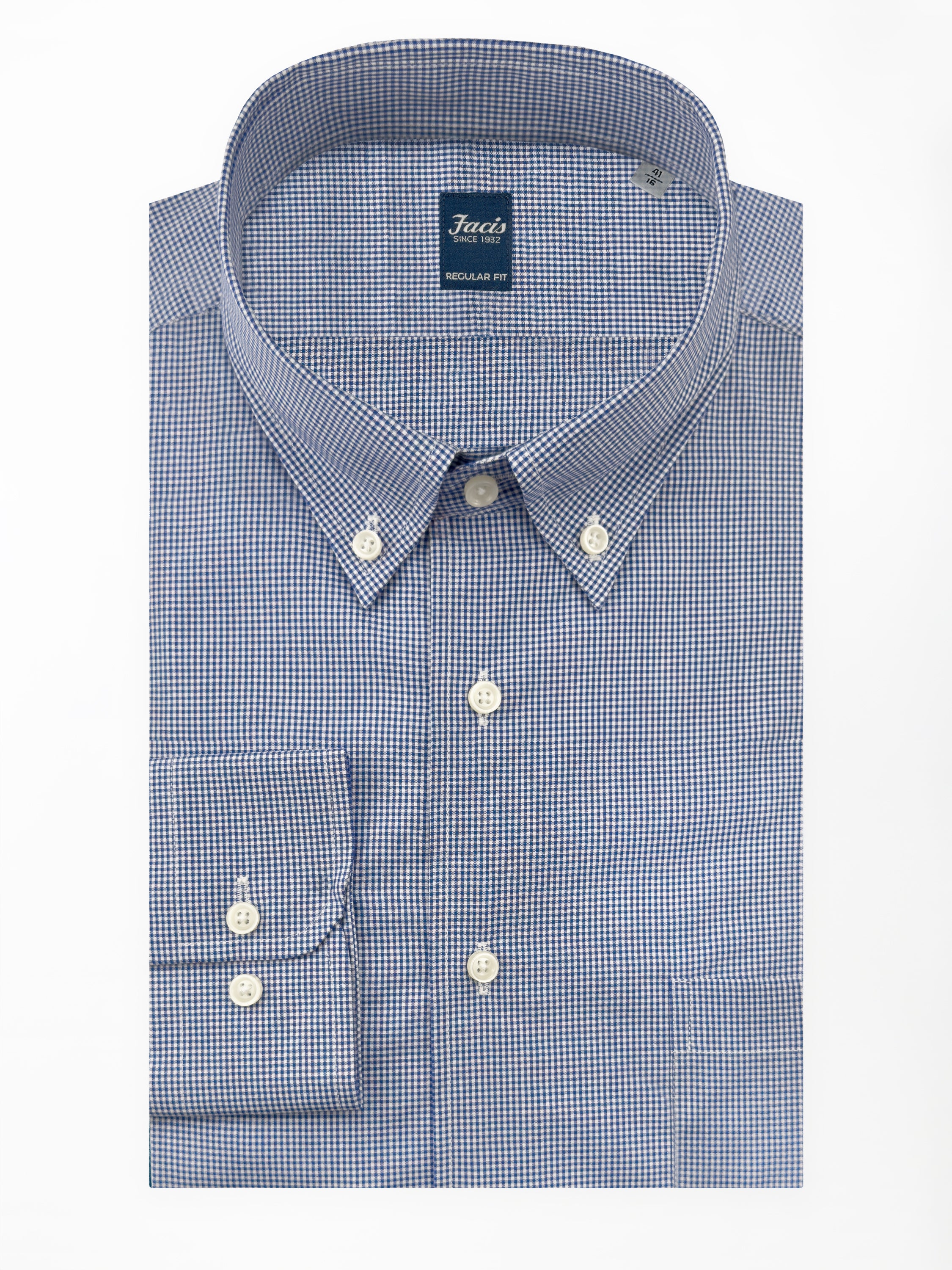 Camicia Collo Button Down color Blu medio - Regular Fit - Cotone Popeline image 0