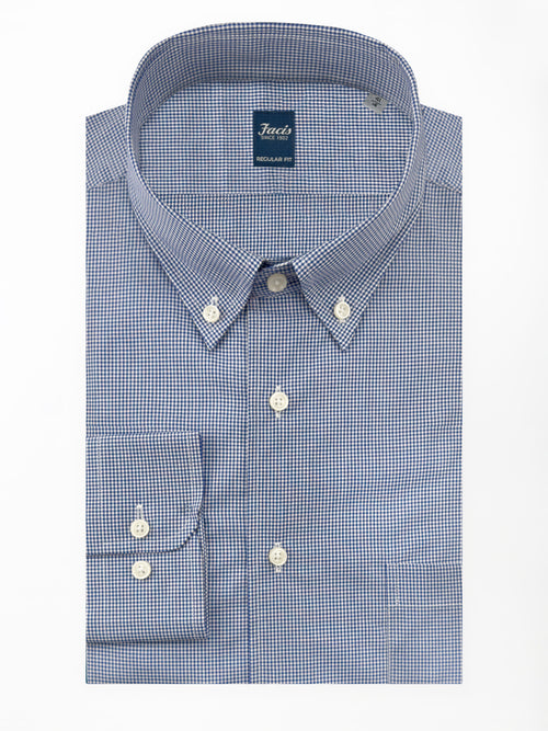 Camicia Collo Button Down color Blu medio - Regular Fit - Cotone Popeline image 0