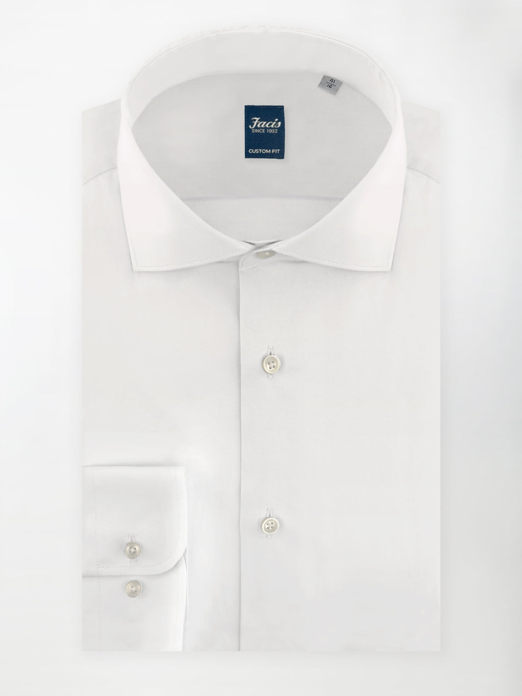 Camicia Bianca con Collo Francese - Custom Fit - Cotone Popeline image 0