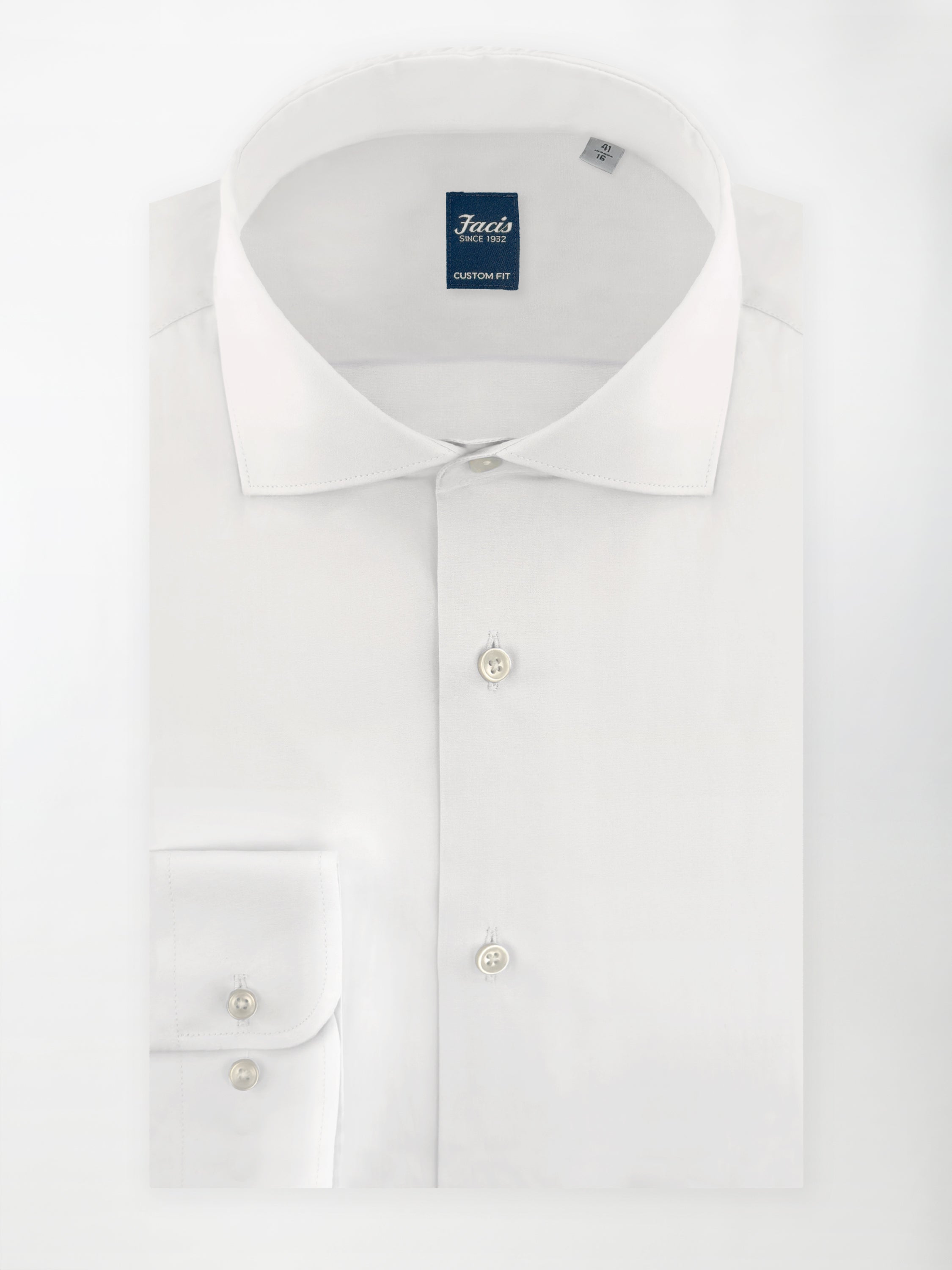 Camicia Bianca con Collo Francese - Custom Fit - Cotone Popeline image 0