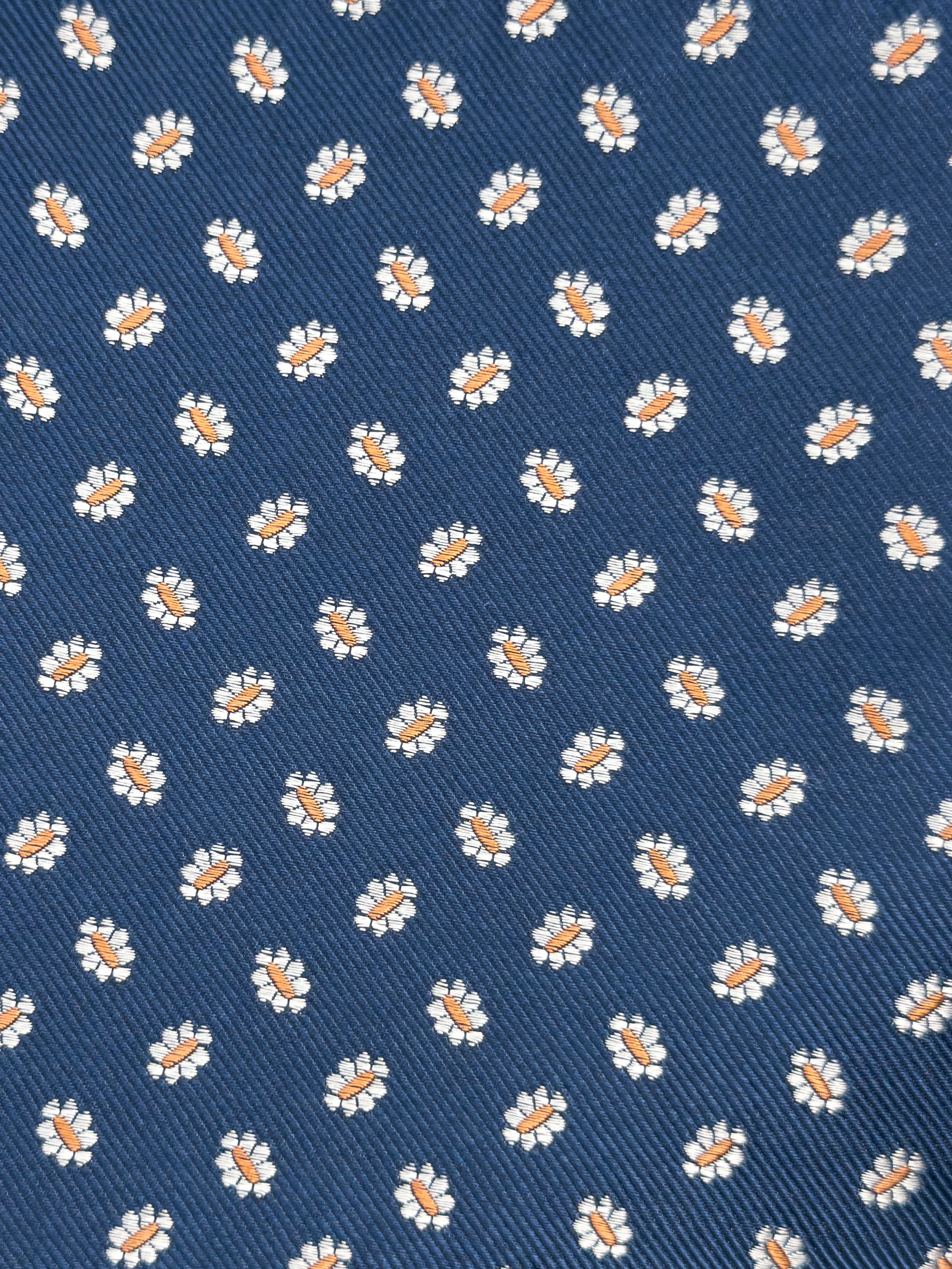 Pochette unita con microfantasia alternata a fiori - color Blu e Arancio image 1