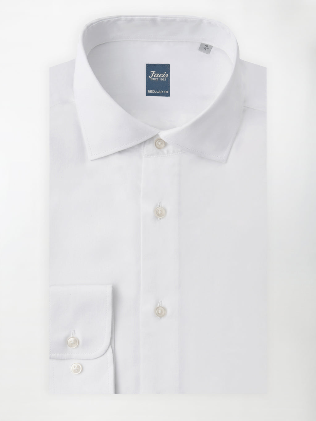 Camicia in Cotone unito con Collo Francese - Color Bianco - Regular Fit image 0