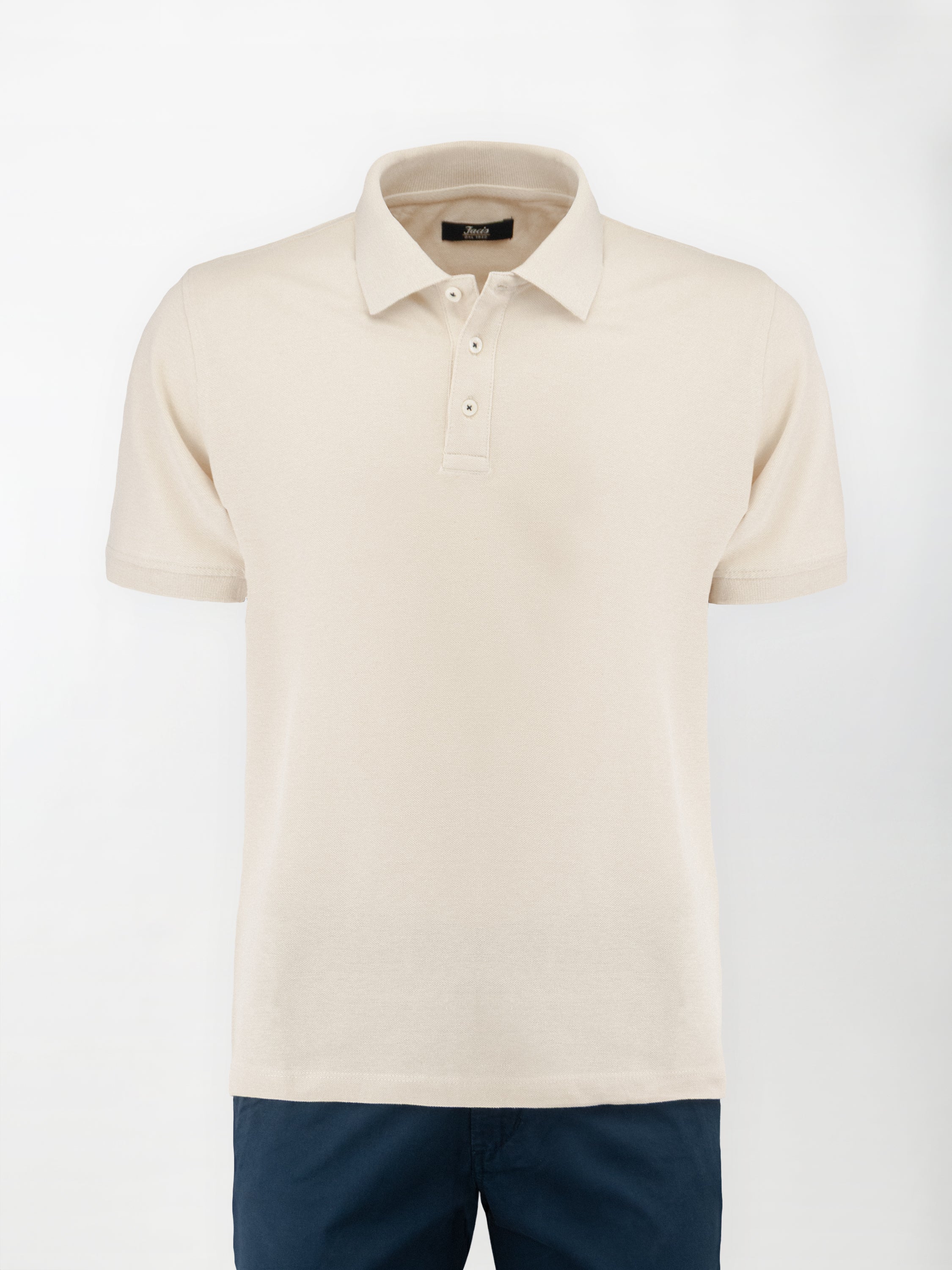 Polo leggera in cotone e lino - color Sabbia image 0