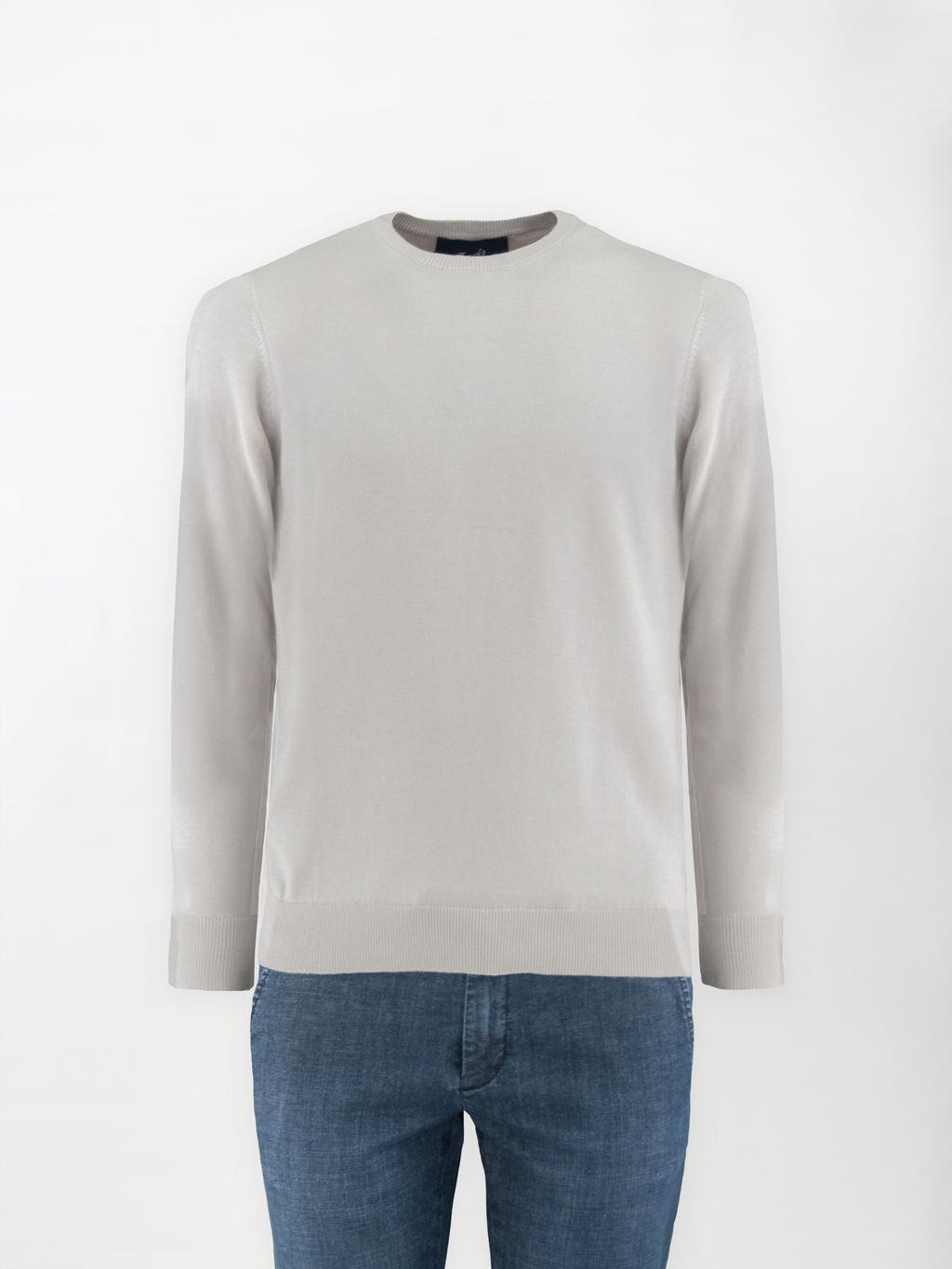 Maglia girocollo in puro cotone - color Grigio cenere image 1