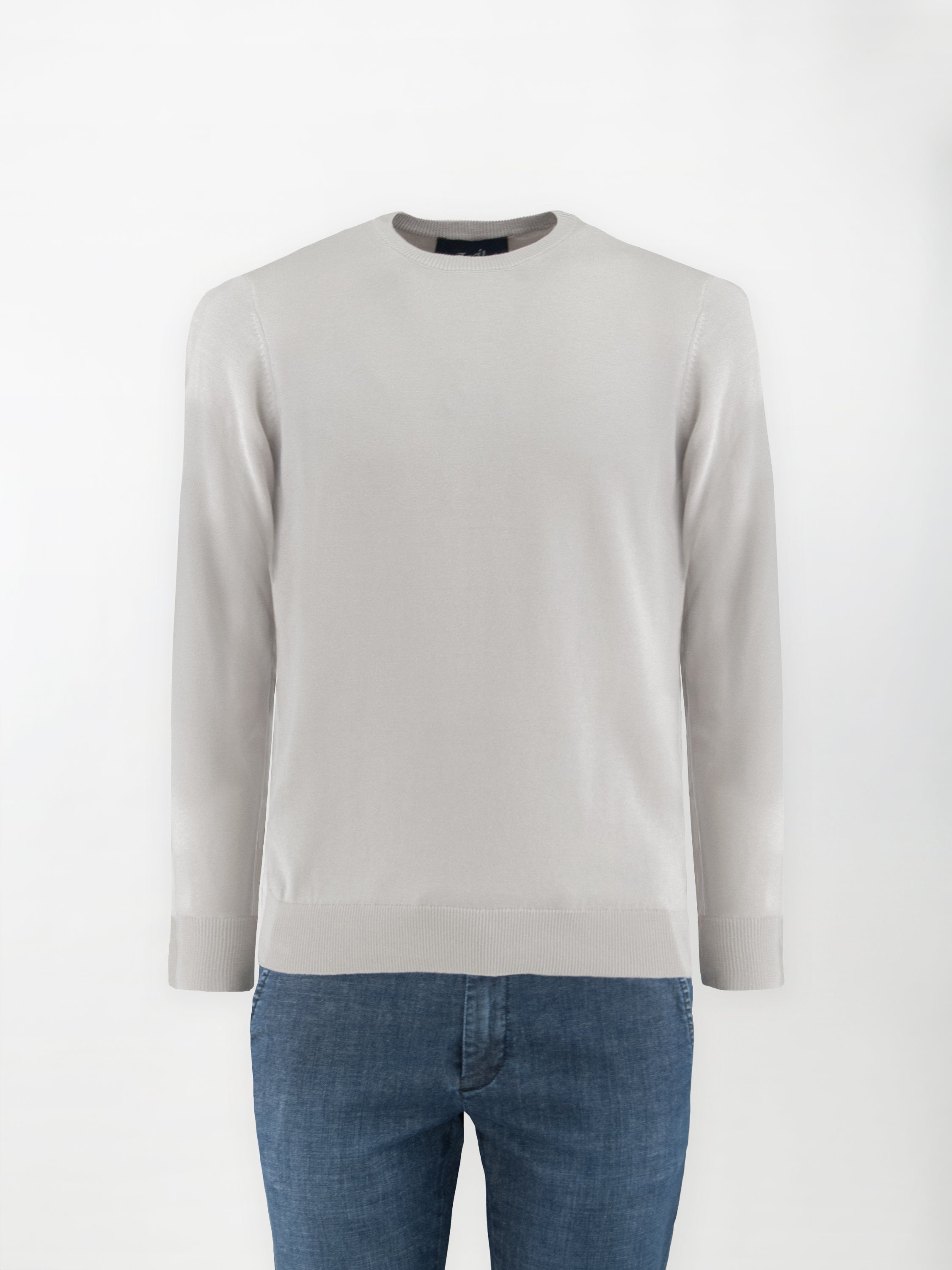 Maglia girocollo in puro cotone - color Grigio cenere image 1
