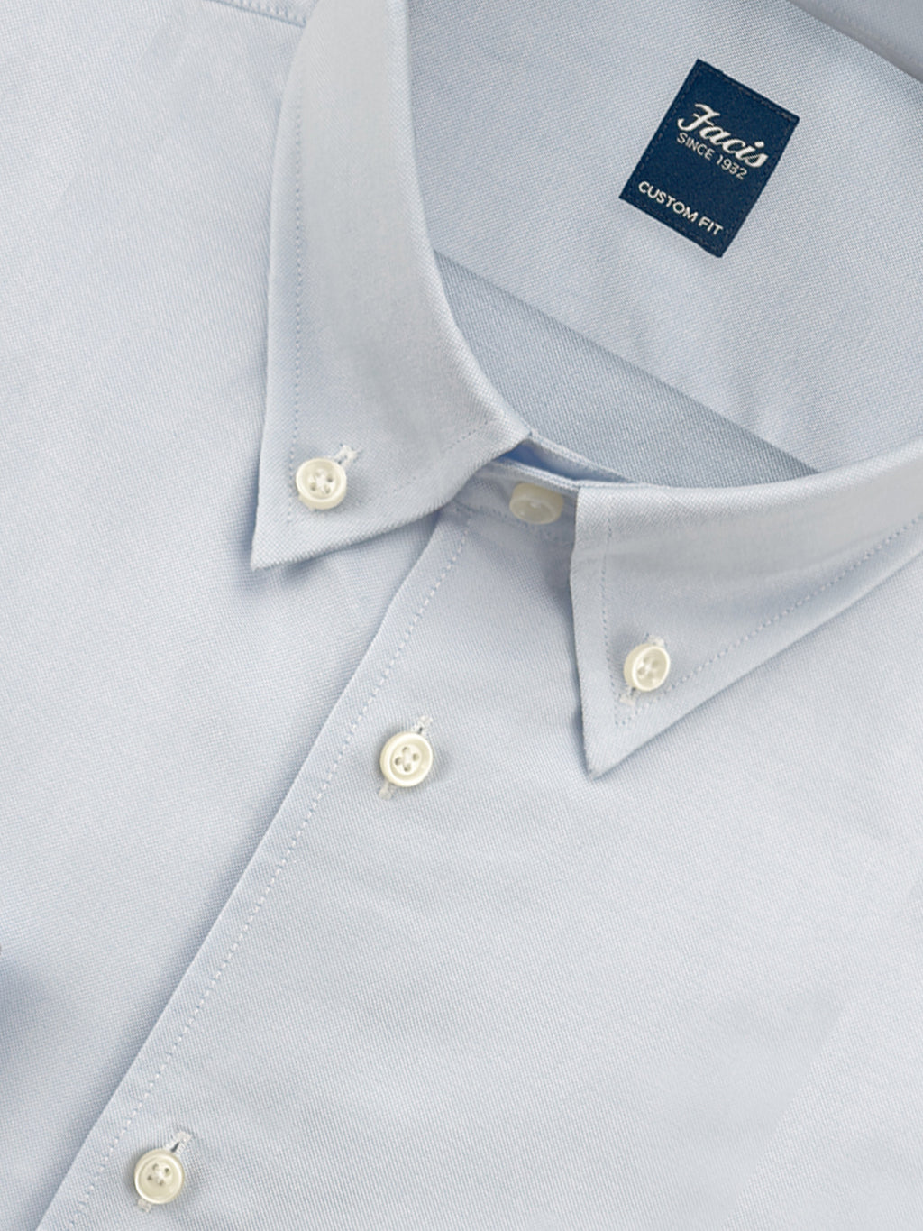 Camicia Collo Button Down Pin Point color Azzurro - Custom Fit - Cotone image 1