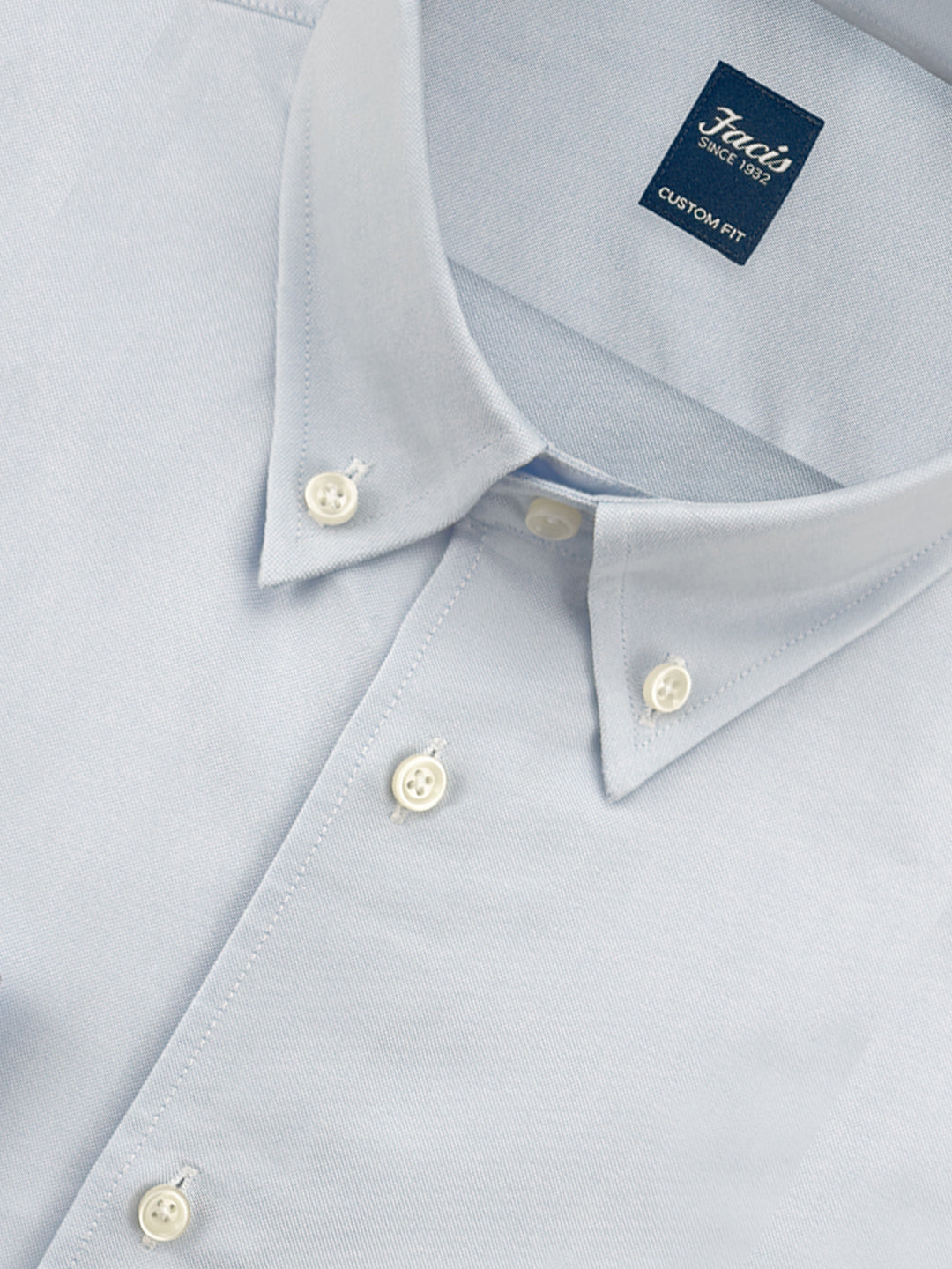 Camicia Collo Button Down Pin Point color Azzurro - Custom Fit - Cotone image 1