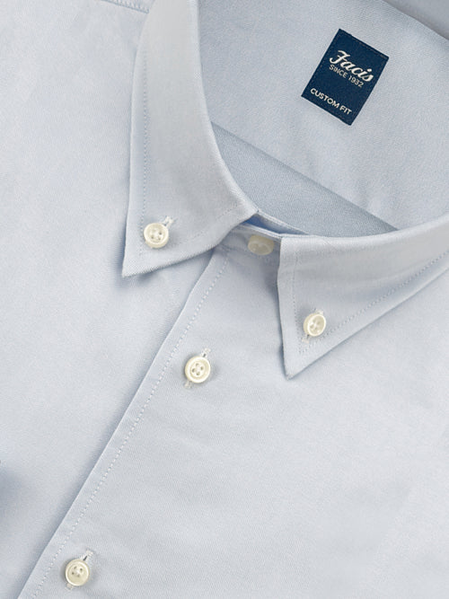 Camicia Collo Button Down Pin Point color Azzurro - Custom Fit - Cotone image 1