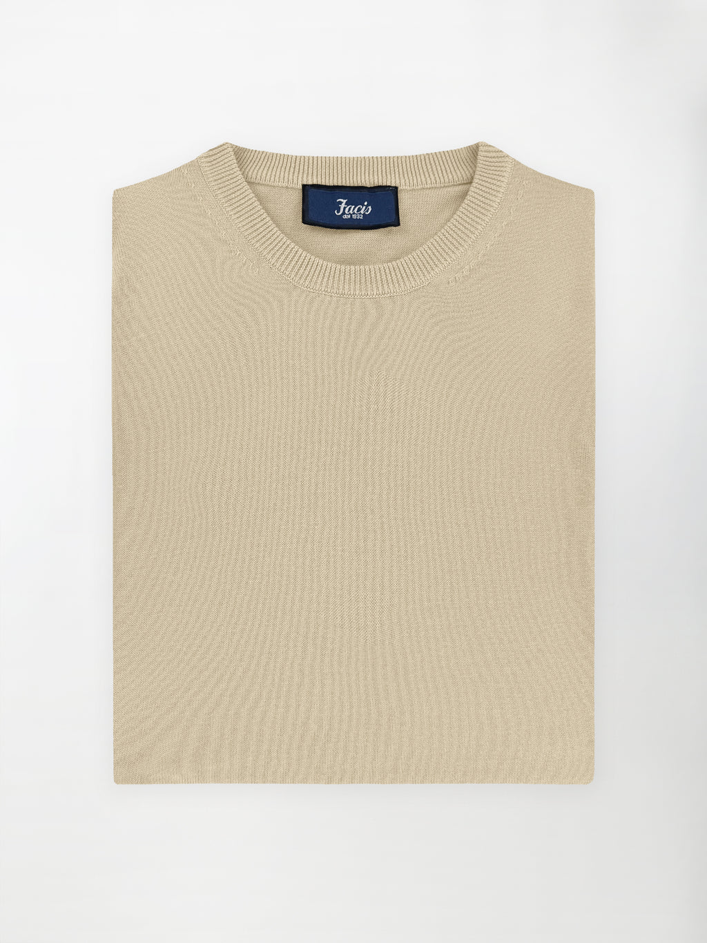 Maglia girocollo in puro cotone - color Beige image 0
