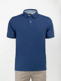 Polo in cotone Piquet - color Blu print in tinta unita image 0
