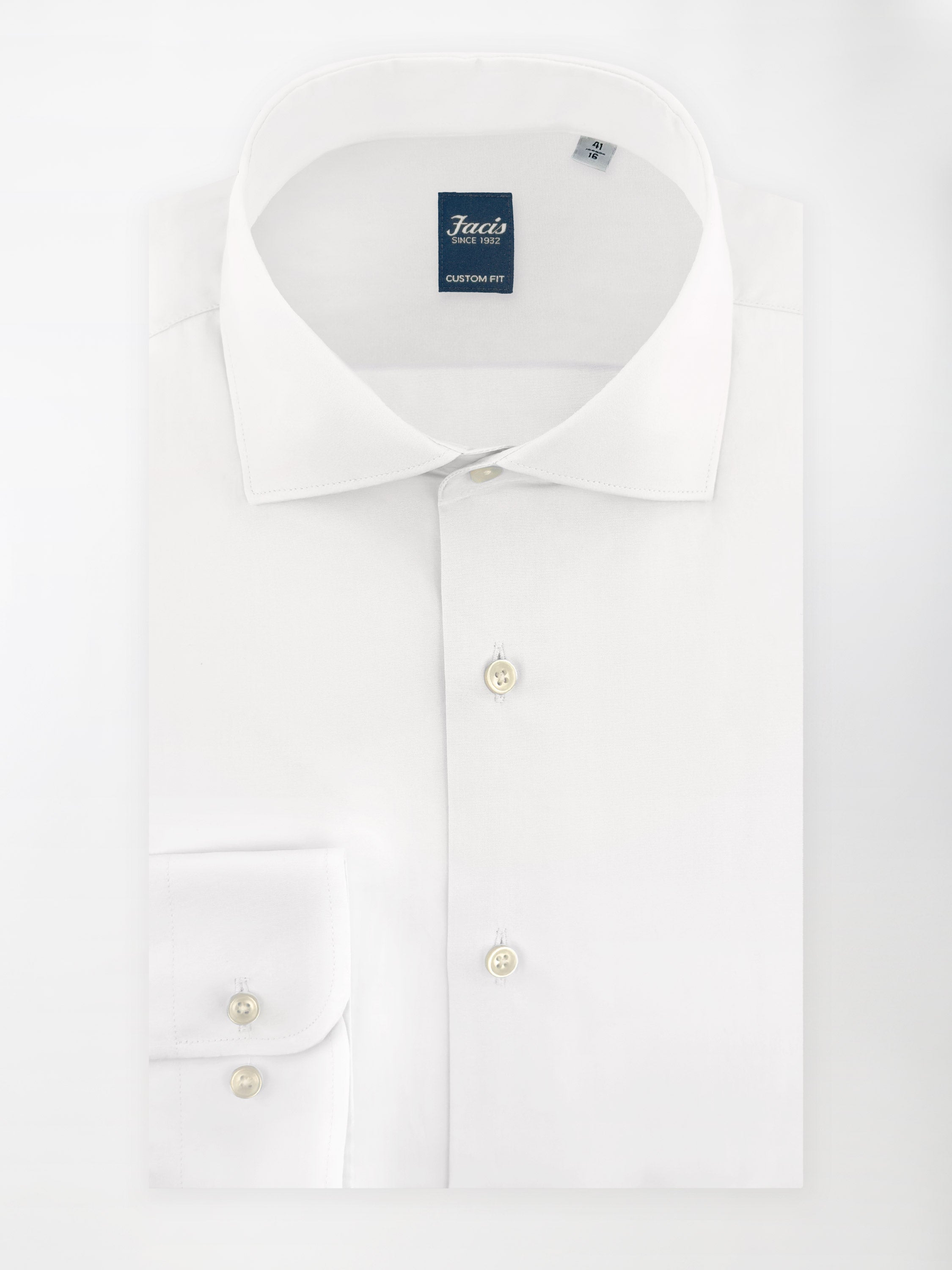 Camicia Bianca con Collo Francese - Custom Fit - Cotone Popeline image 0