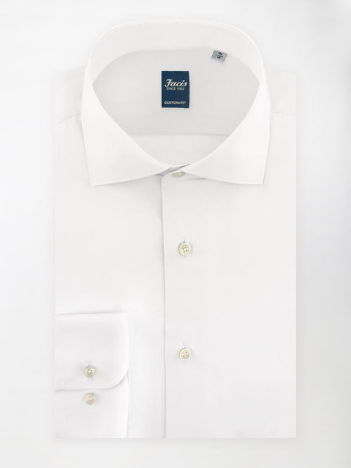 Camicia Bianca con Collo Francese - Custom Fit - Cotone Popeline image 0