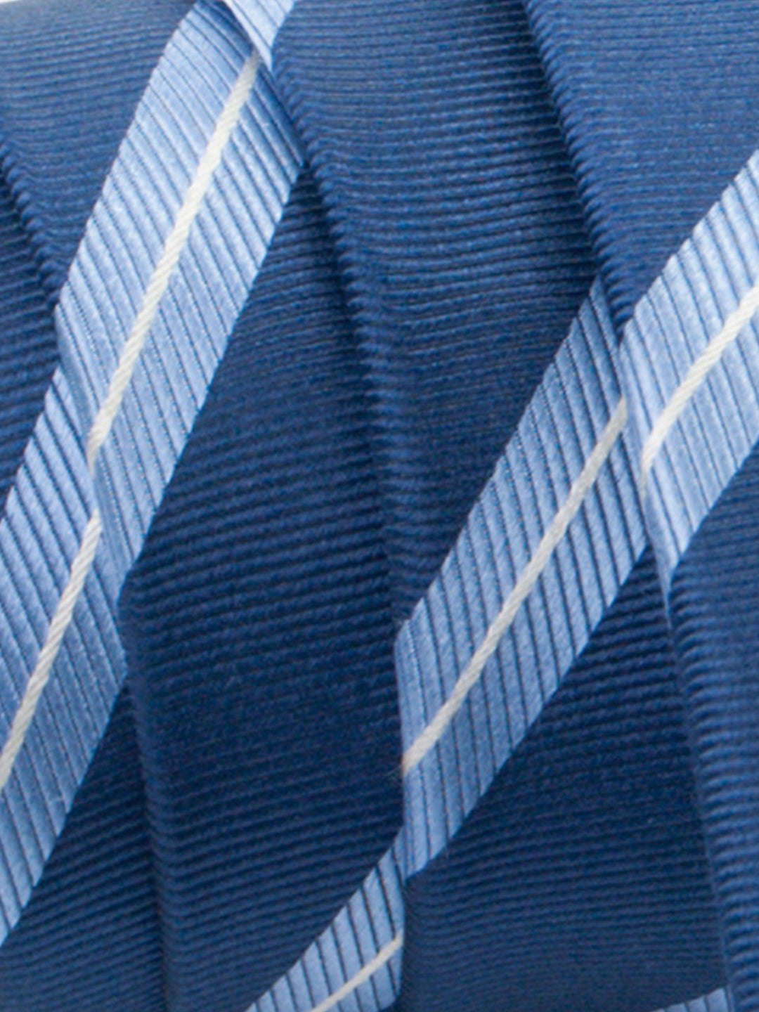 Cravatta a righe Trama Regimental - color Blu e Azzurro image 1