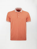 Polo in cotone piquet con inserto su collo e maniche - color Arancio image 0