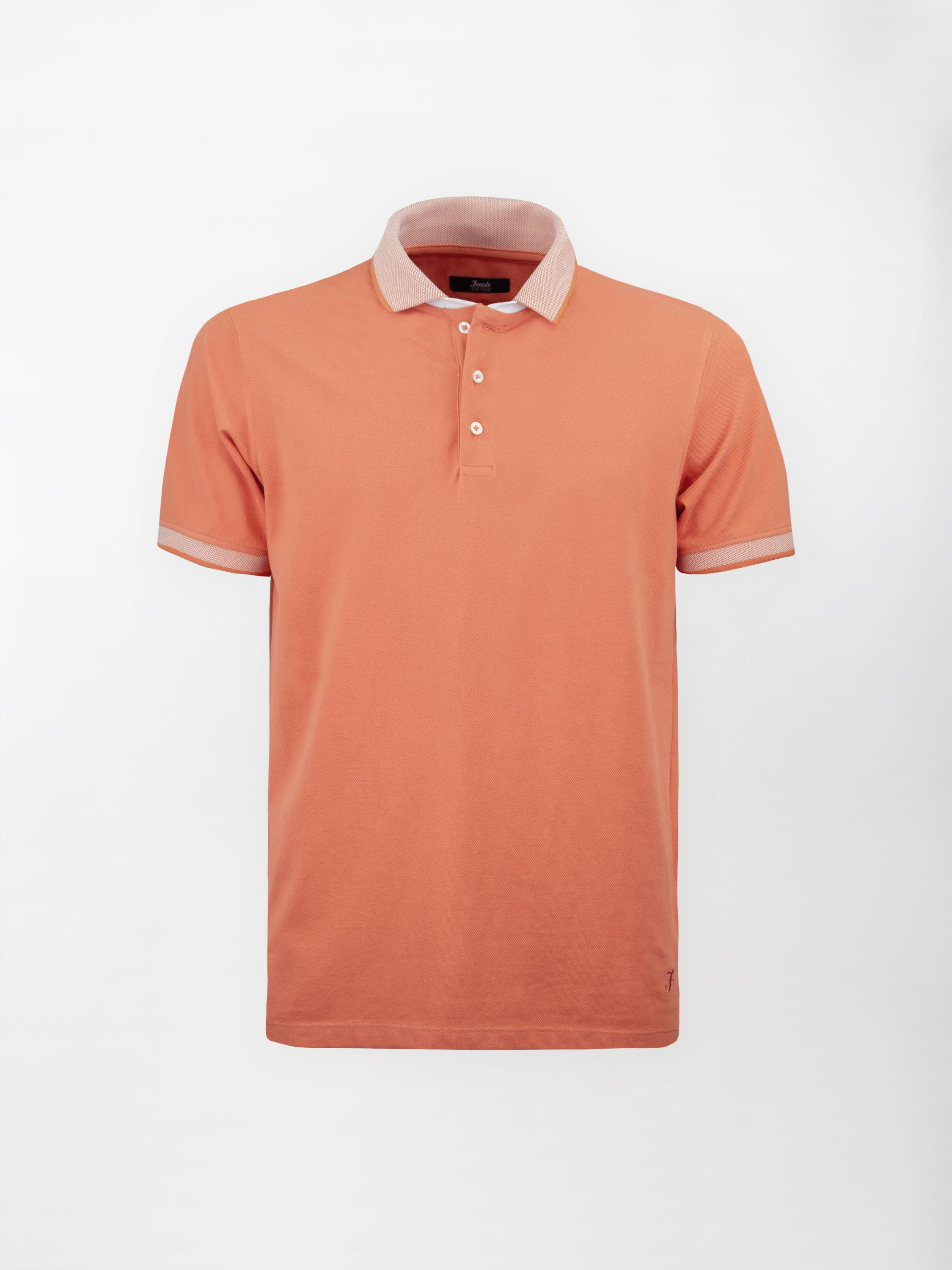 Polo in cotone piquet con inserto su collo e maniche - color Arancio image 0