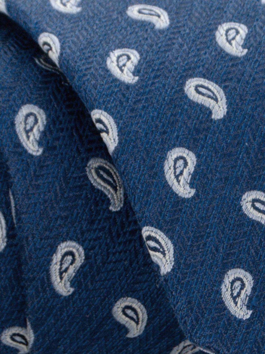 Cravatta in Seta e Cotone Trama Peasley - color Blu e Bianco image 1