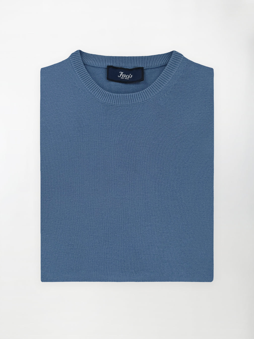 Maglia girocollo in puro cotone - color Blu Capri image 0