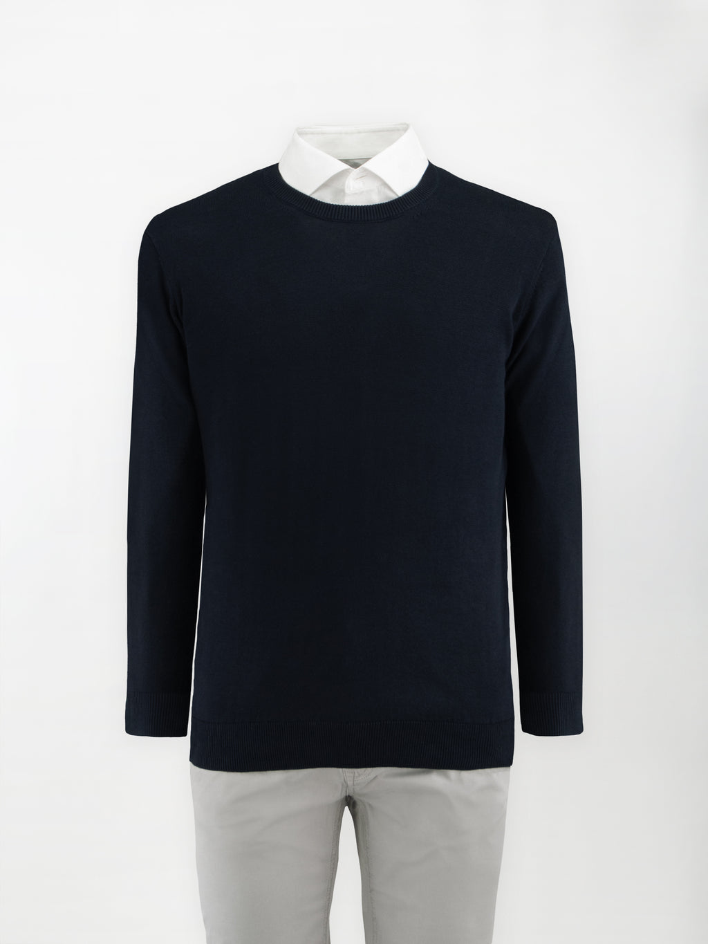 Maglia girocollo in puro cotone - color Blu navy image 1
